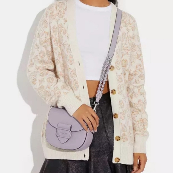 Coach purple Morgan  saddle bag  crossbody - Picture 4 of 7